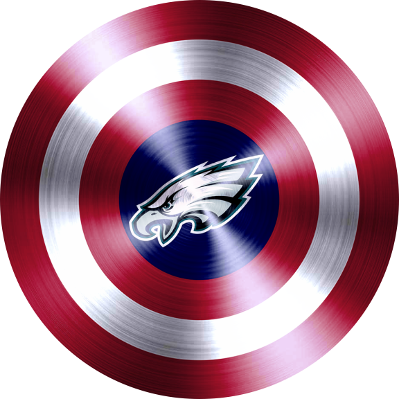 Captain American Shield With Philadelphia Eagles Logo vinyl decal